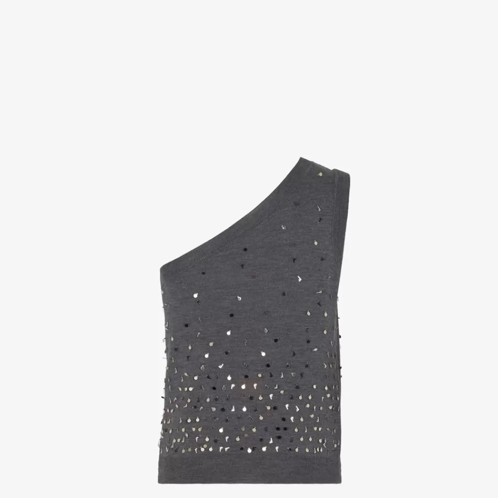 Maglieria>Fendi Gilet In Lana Grigia
