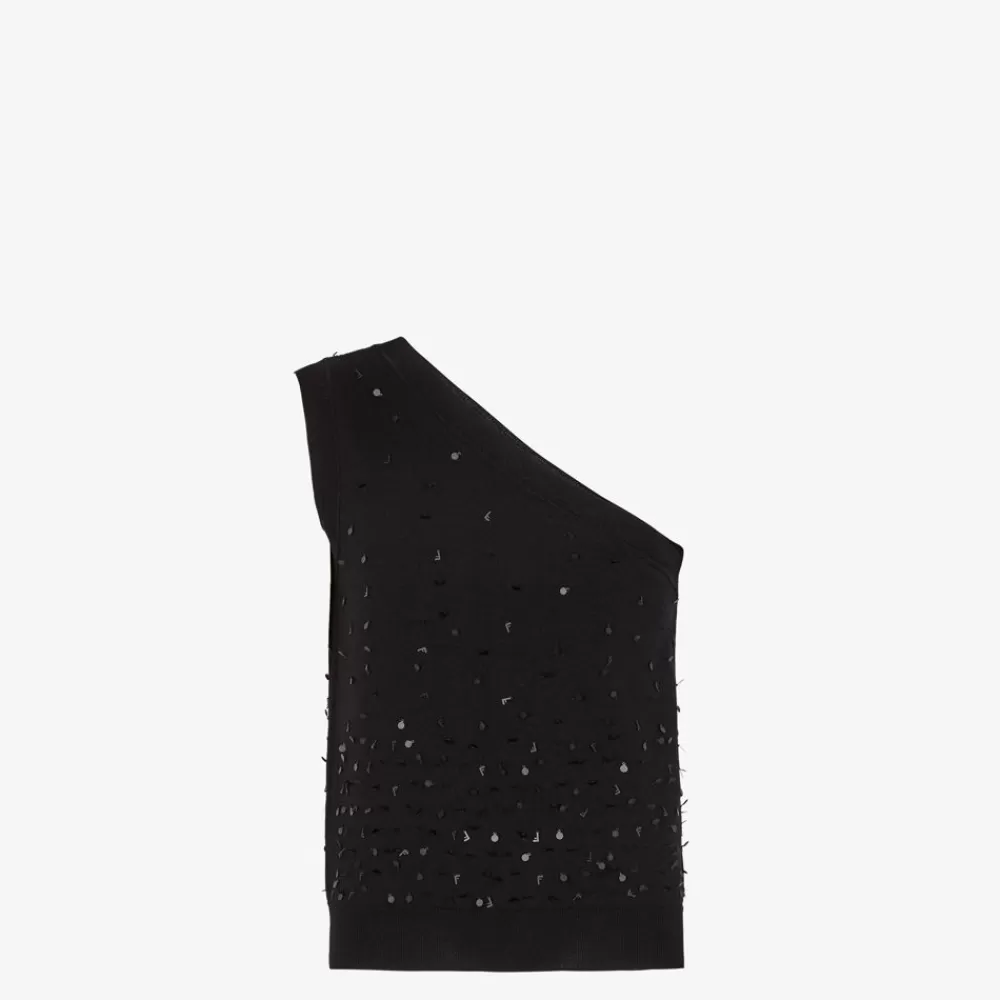 Maglieria>Fendi Gilet In Lana Nera