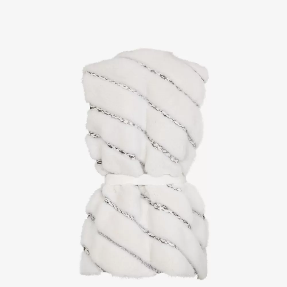 Cappotti E Capispalla>Fendi Gilet In Visone Bianco