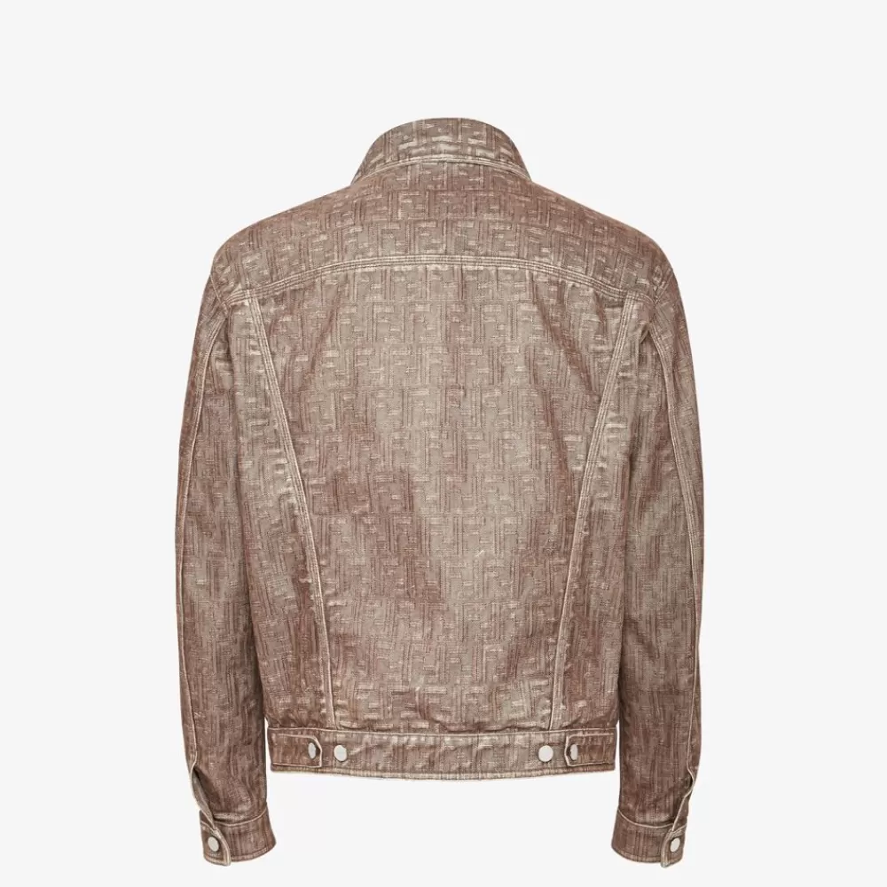 Cappotti E Capispalla>Fendi Giubbotto In Denim Beige