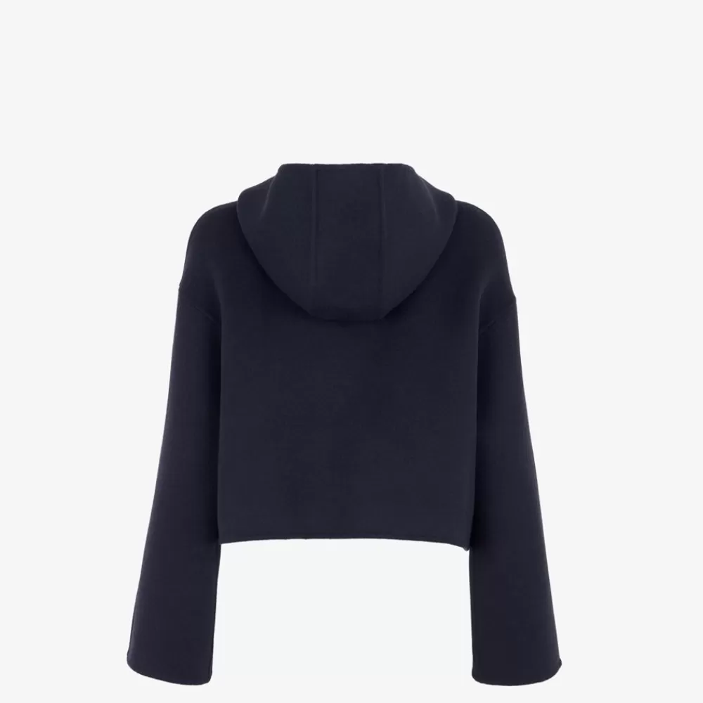 Cappotti E Capispalla>Fendi Giubbotto In Lana Blu