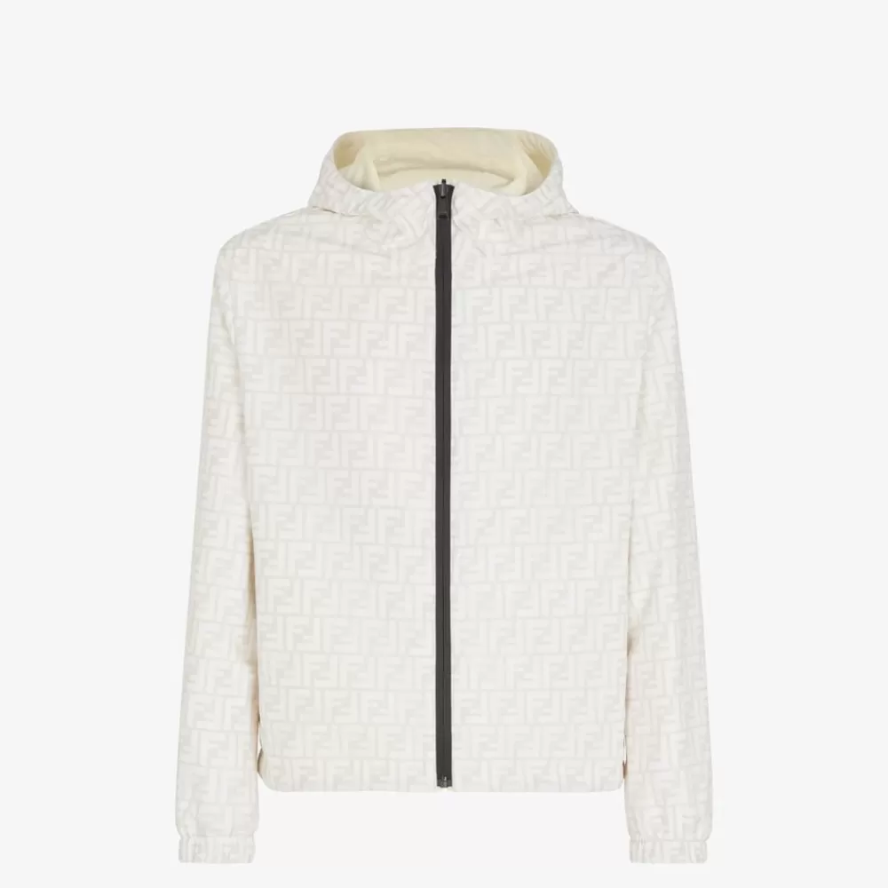 Cappotti E Capispalla>Fendi Giubbotto In Nylon Bianco