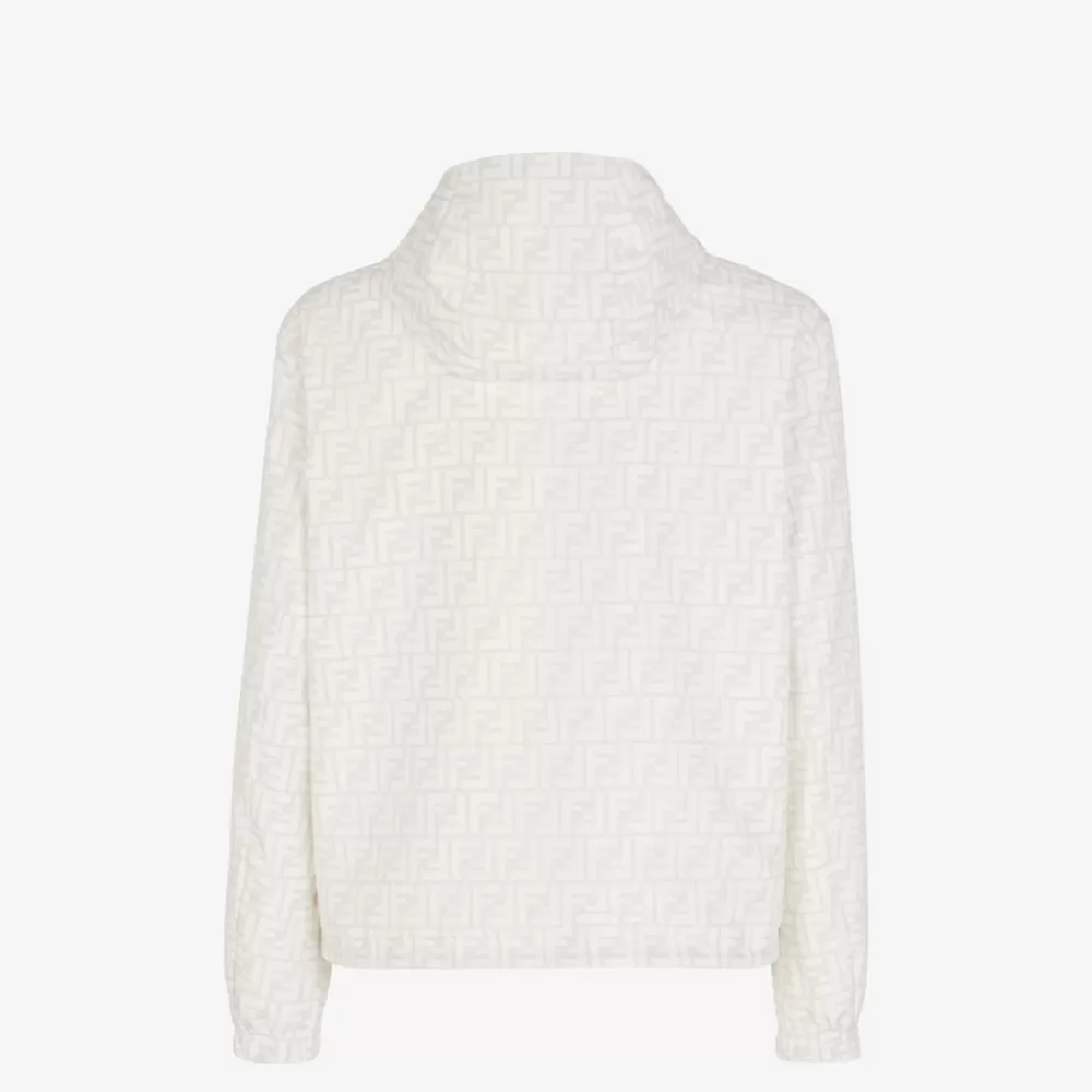 Cappotti E Capispalla>Fendi Giubbotto In Nylon Bianco