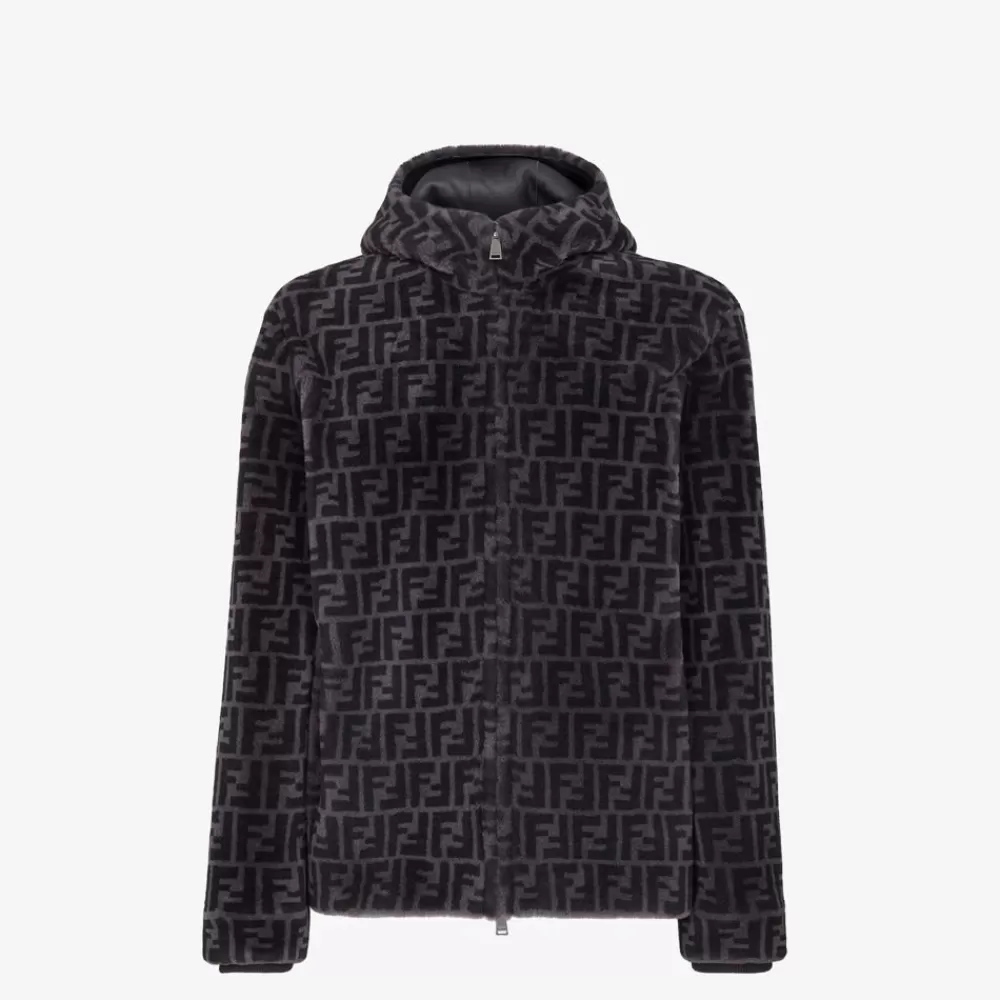Cappotti E Capispalla>Fendi Giubbotto In Shearling Nero