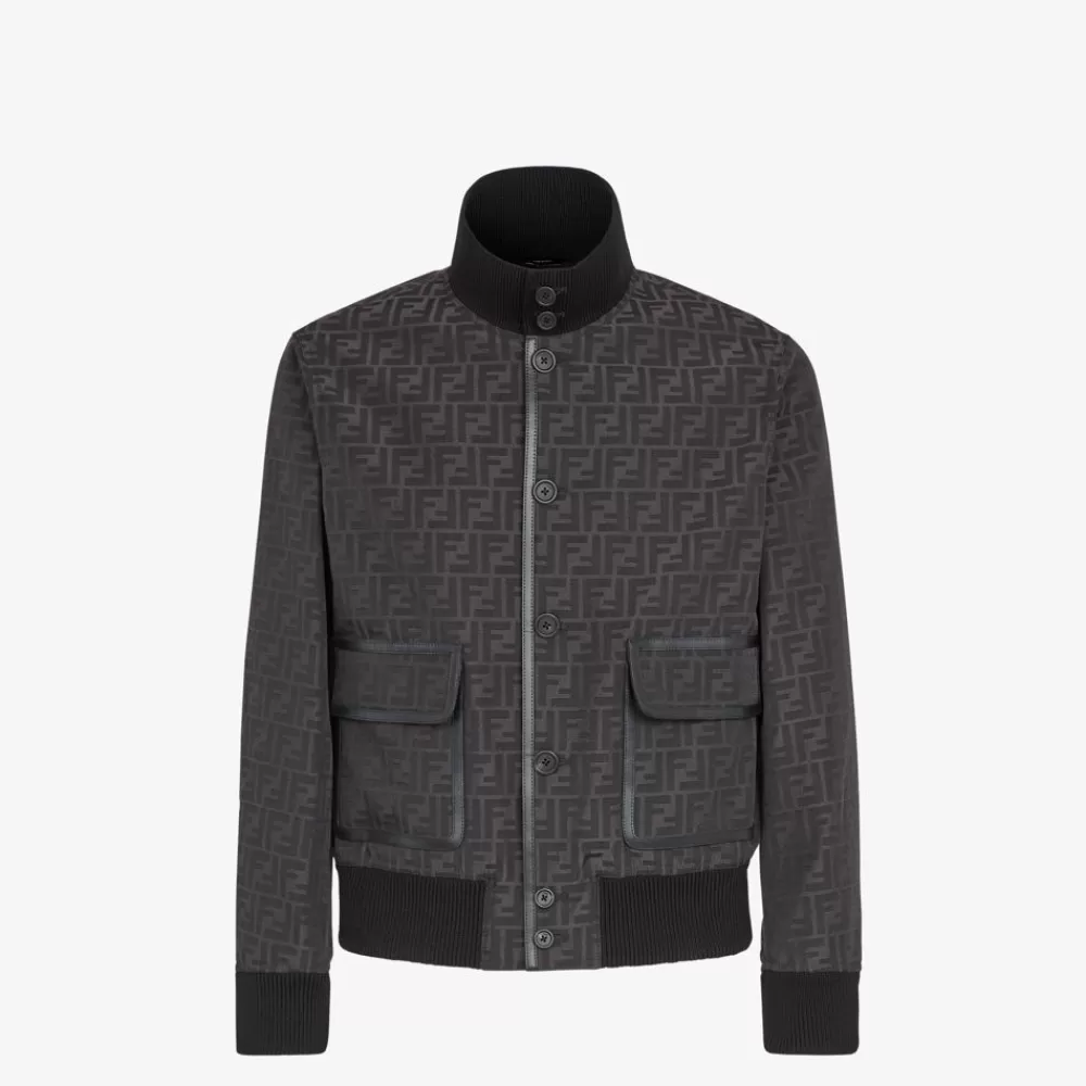 Cappotti E Capispalla>Fendi Giubbotto In Tessuto Jacquard Ff