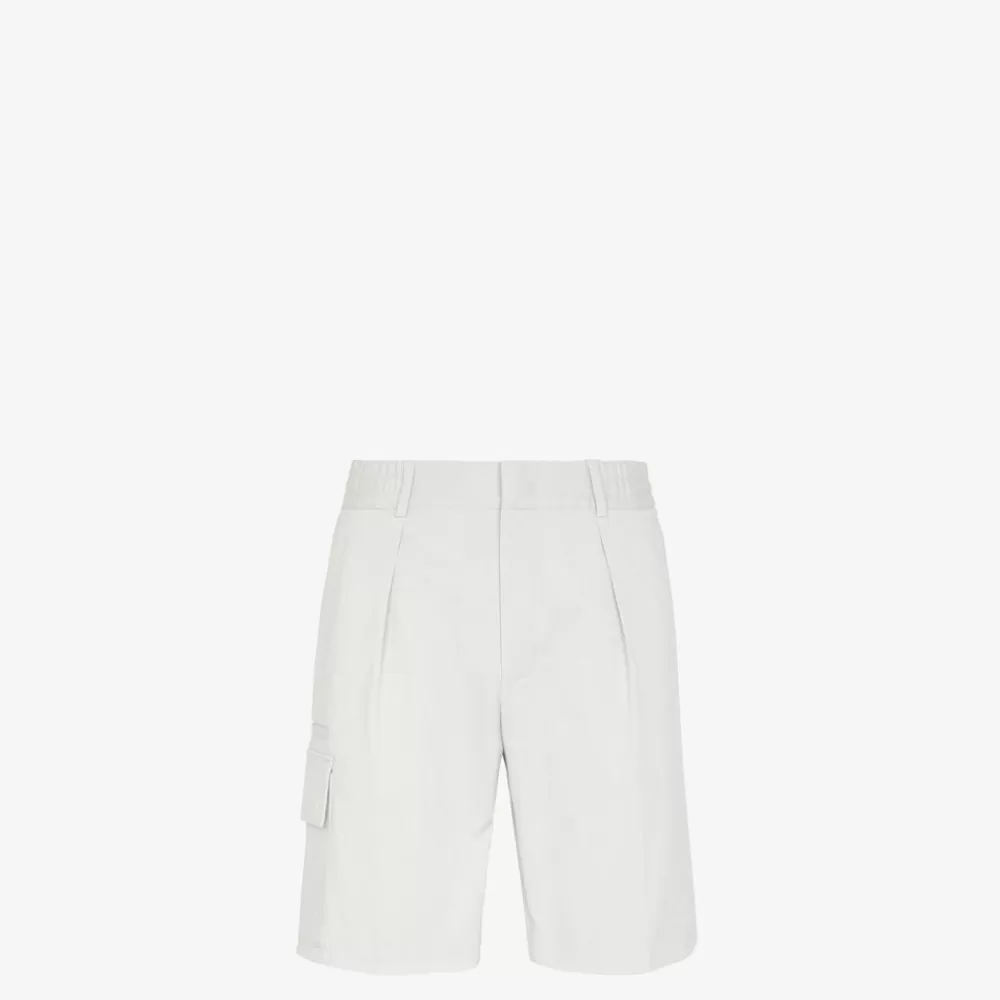 Denim E Pantaloni>Fendi Golf Short In Gabardina Bianca