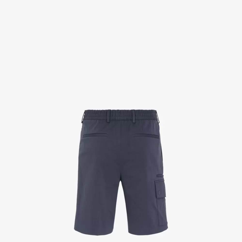Denim E Pantaloni>Fendi Golf Short In Gabardina Blu Scuro