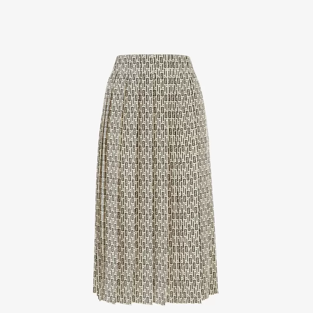 Gonne>Fendi Gonna In Crepe De Chine Stampato
