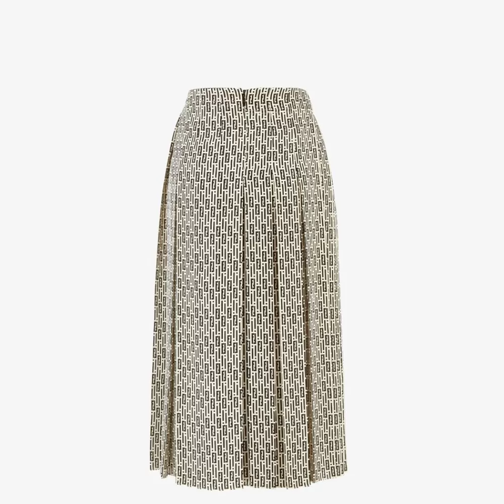 Gonne>Fendi Gonna In Crepe De Chine Stampato