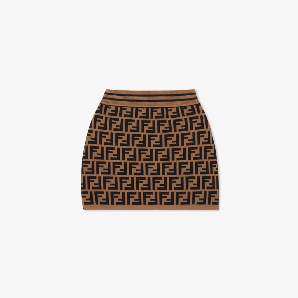 Abbigliamento>Fendi Gonna In Maglia Junior Con Motivo Ff