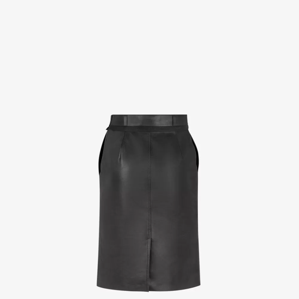 Gonne>Fendi Gonna In Pelle Nera