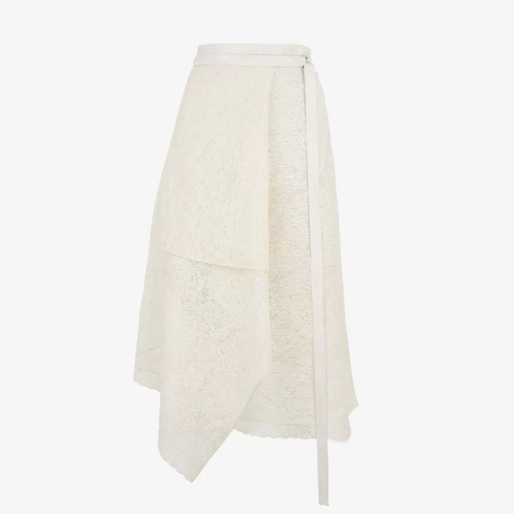 Gonne>Fendi Gonna In Pizzo Bianco