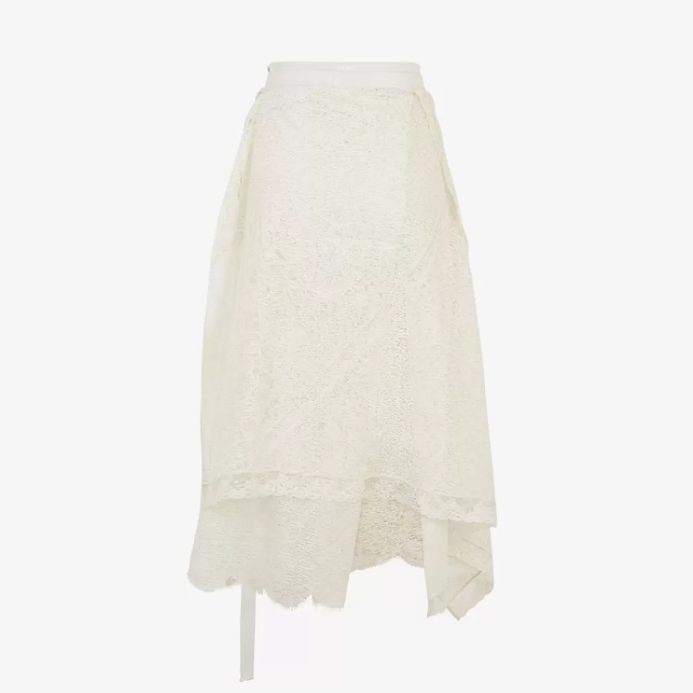 Gonne>Fendi Gonna In Pizzo Bianco