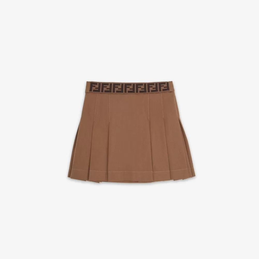 Abbigliamento>Fendi Gonna Junior In Gabardina Marrone