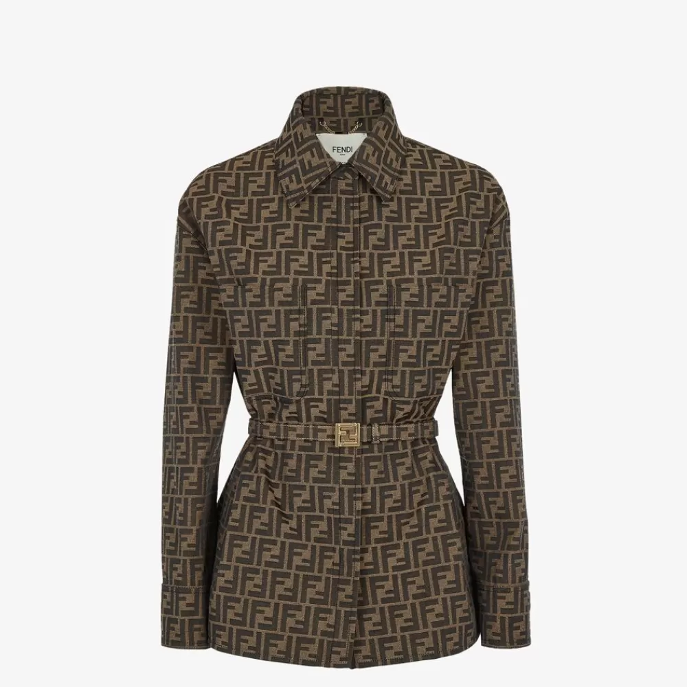 Completi>Fendi Go-To Jacket In Canvas Marrone
