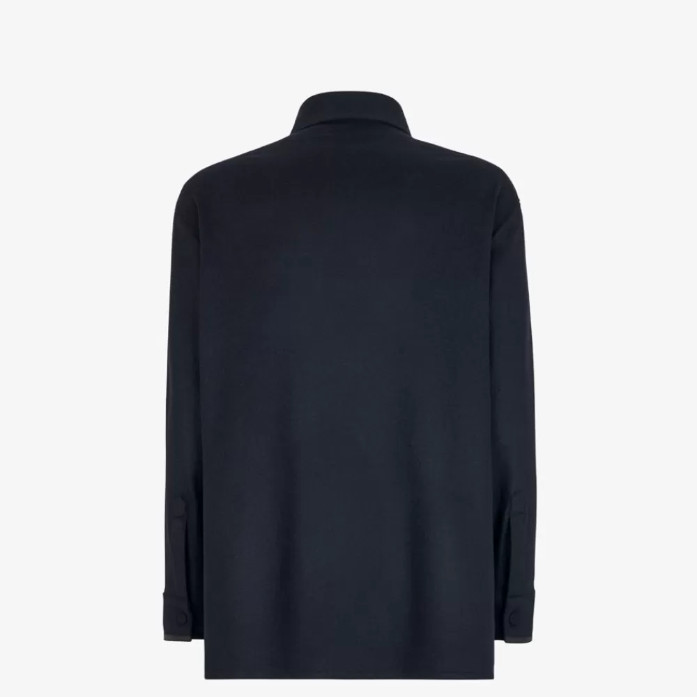 Cappotti E Capispalla>Fendi Go-To Jacket In Cashmere Blu