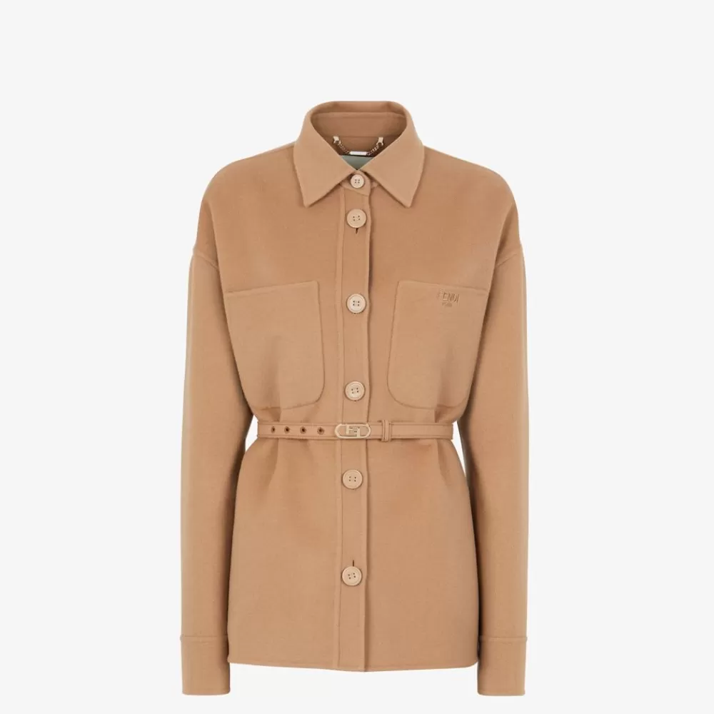 Giacche>Fendi Go-To Jacket In Cashmere Cammello