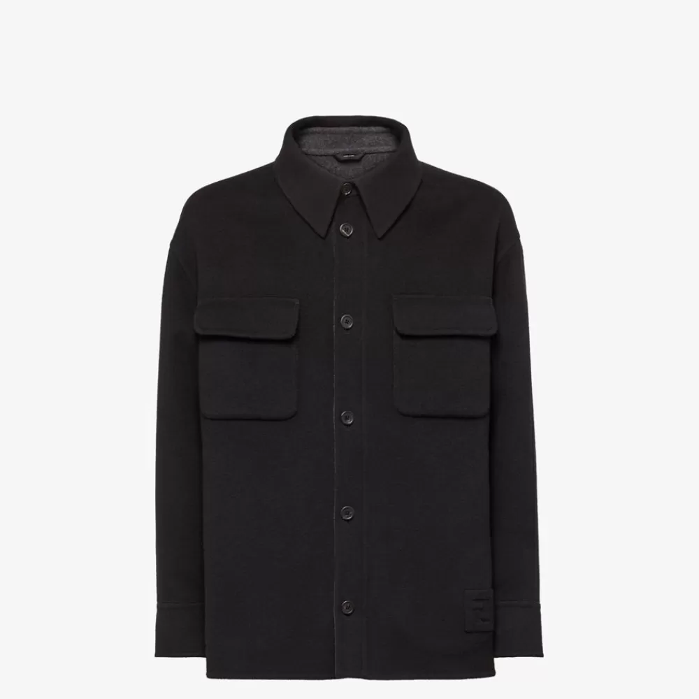 Cappotti E Capispalla>Fendi Go-To Jacket In Cashmere Nero