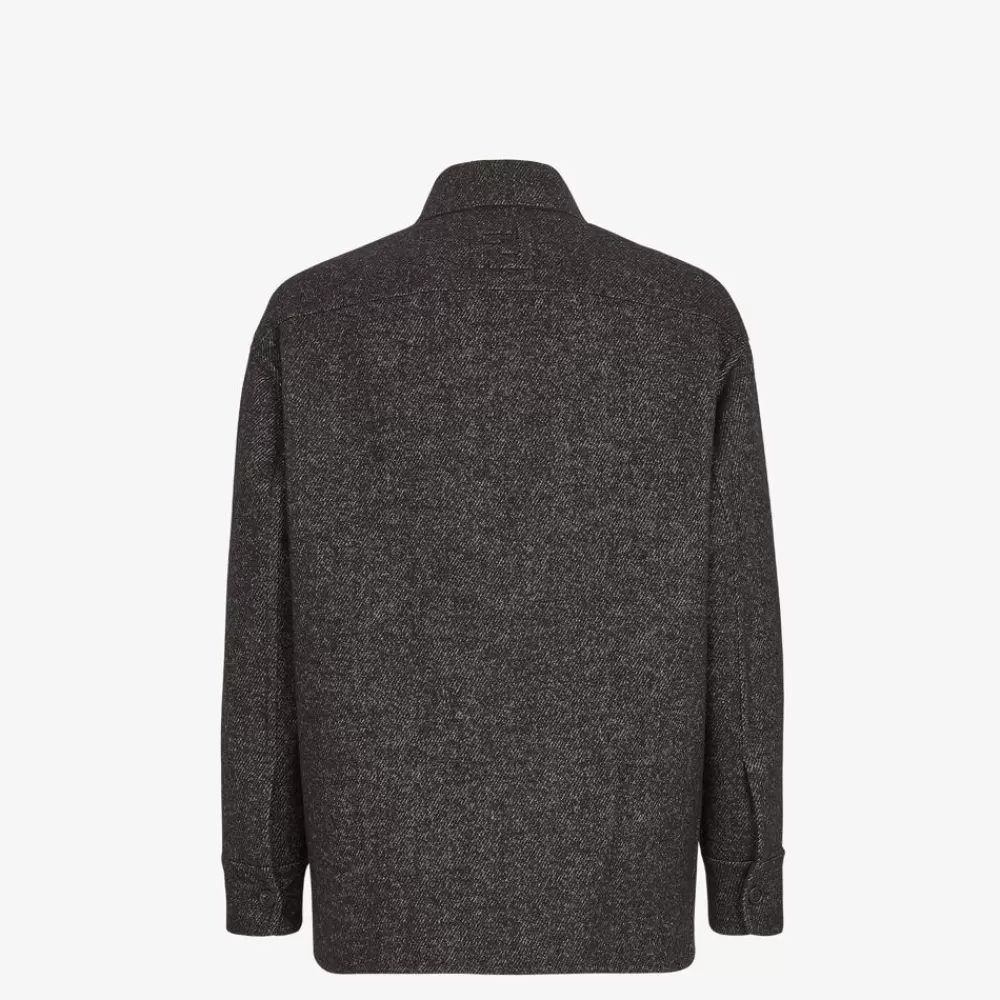 Cappotti E Capispalla>Fendi Go-To Jacket In Lana Grigia