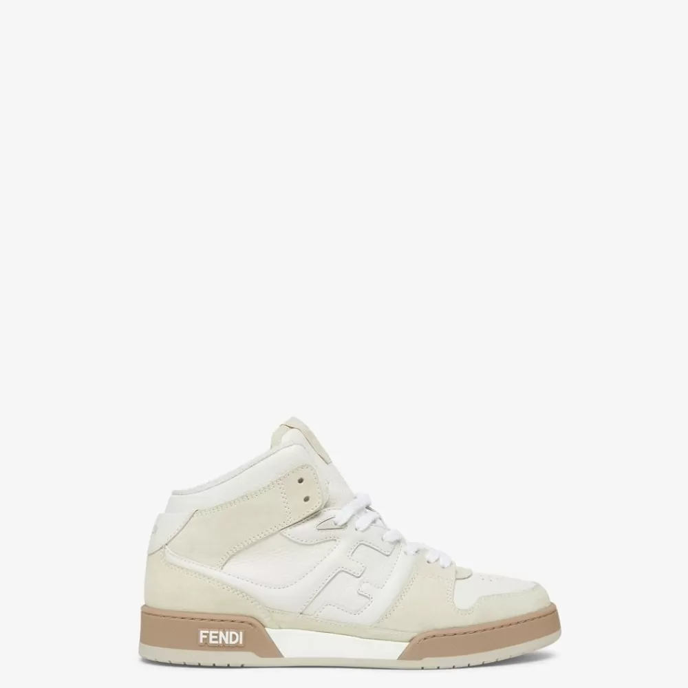 Sneakers>Fendi High Top In Pelle Bianca