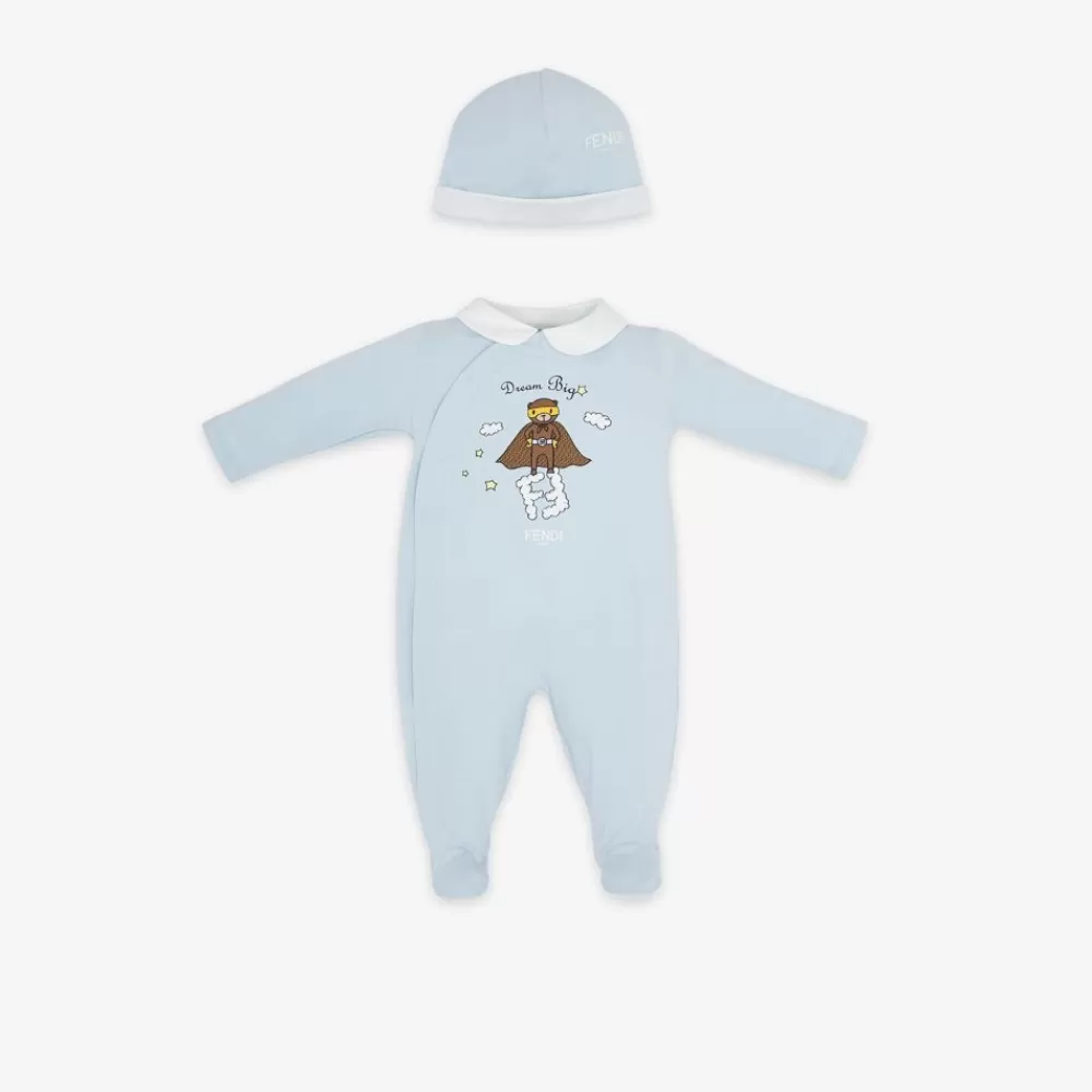 Bambina>Fendi Kit Baby In Jersey Celeste