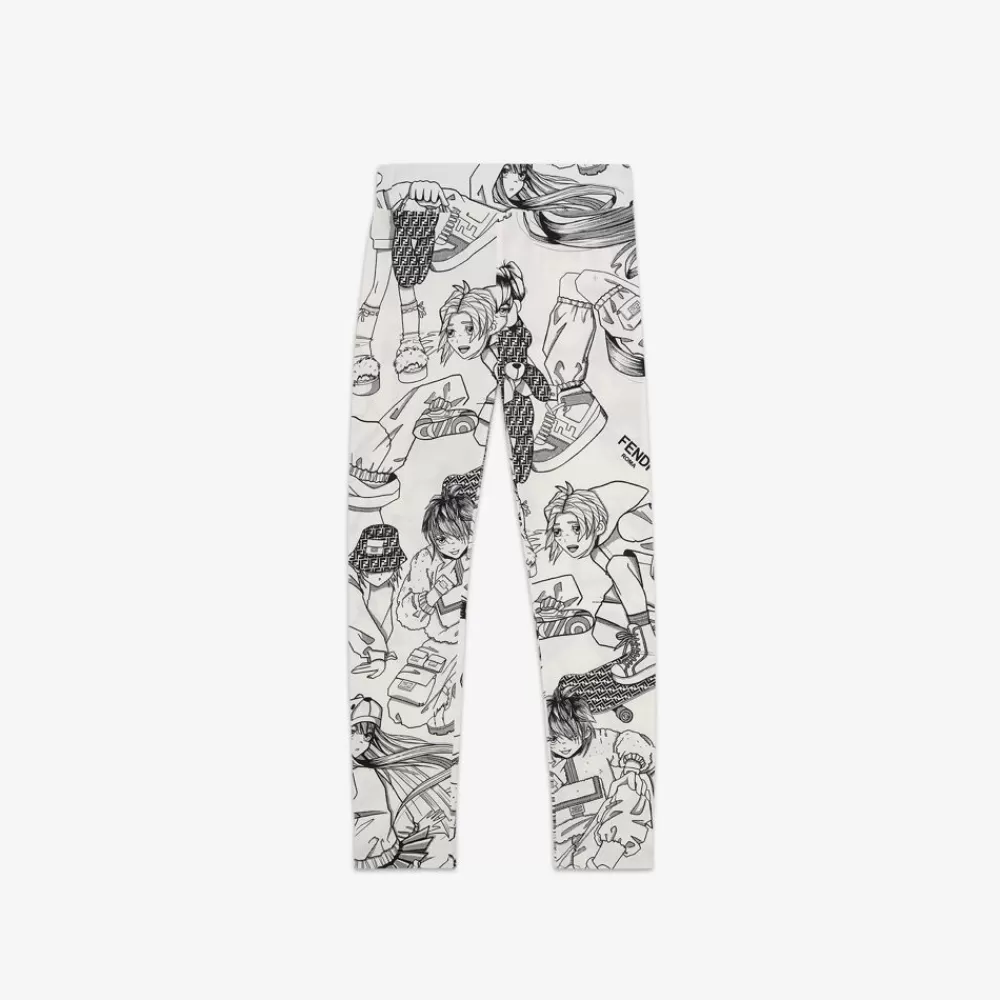 Abbigliamento>Fendi Leggings In Jersey Con Stampa Multicolor
