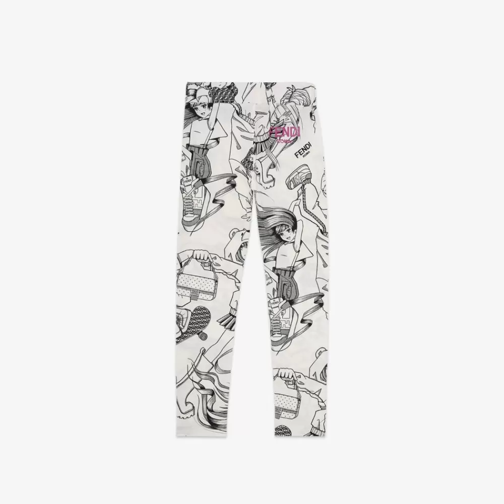 Abbigliamento>Fendi Leggings In Jersey Con Stampa Multicolor