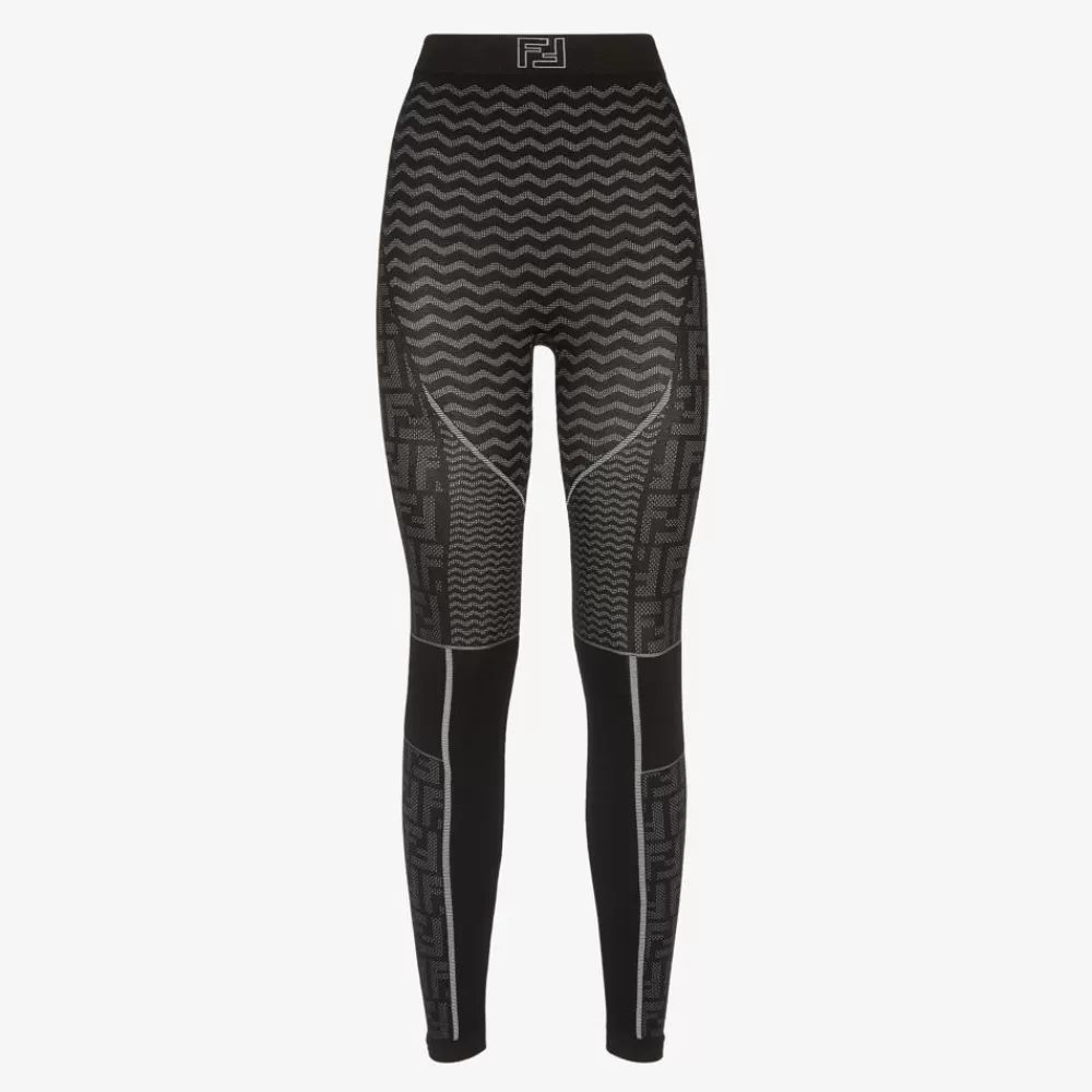 Skiwear>Fendi Leggings In Tessuto Tecnico Nero