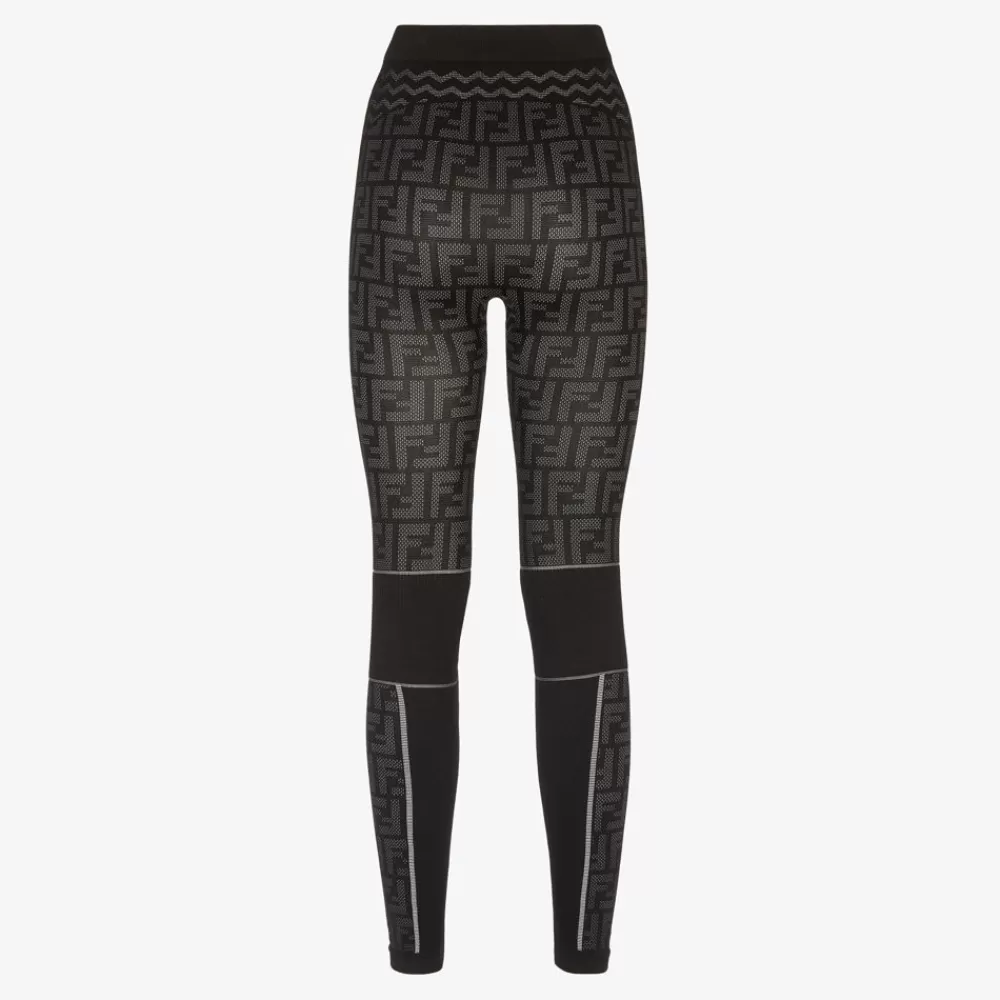 Skiwear>Fendi Leggings In Tessuto Tecnico Nero