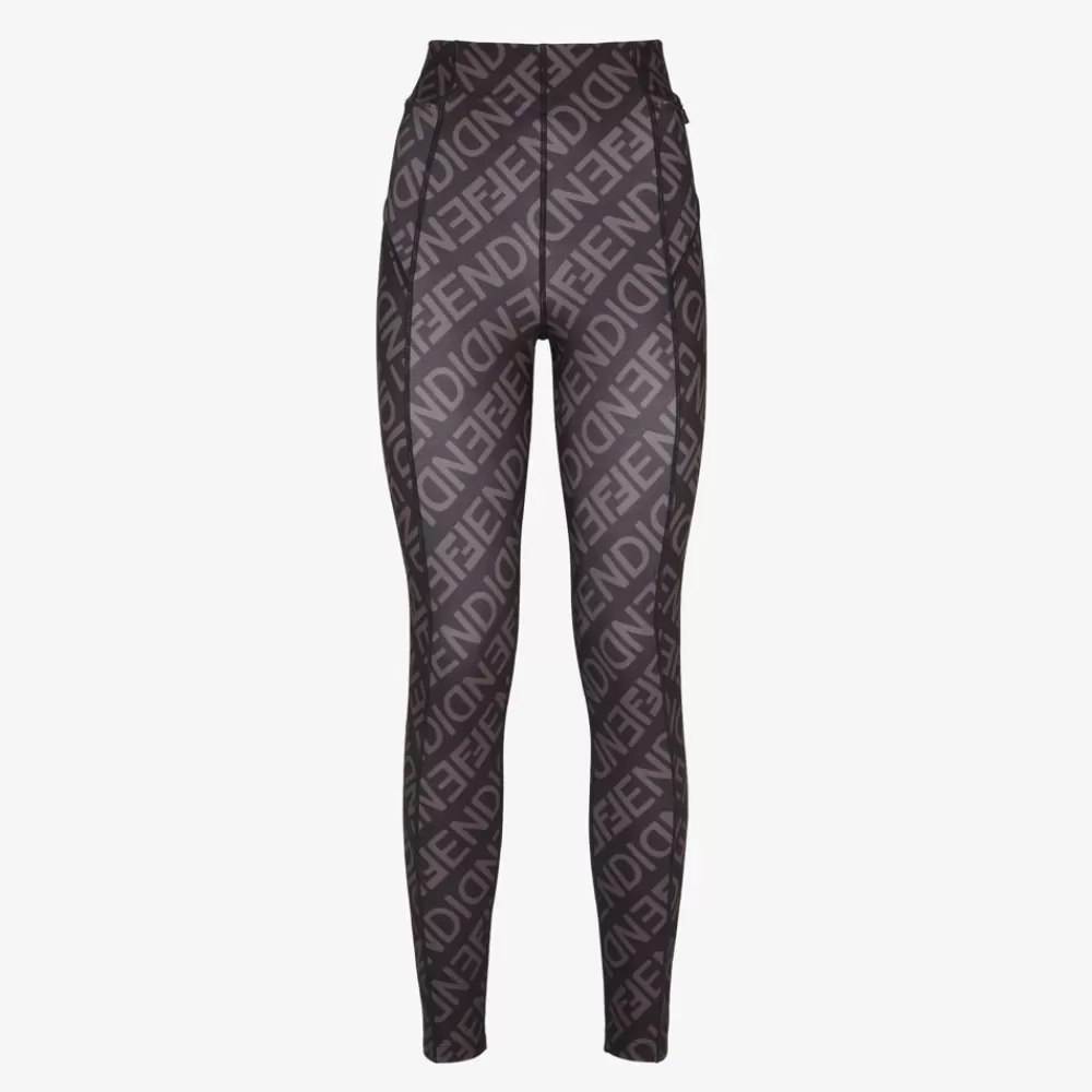Skiwear>Fendi Leggings In Tessuto Termico Nero