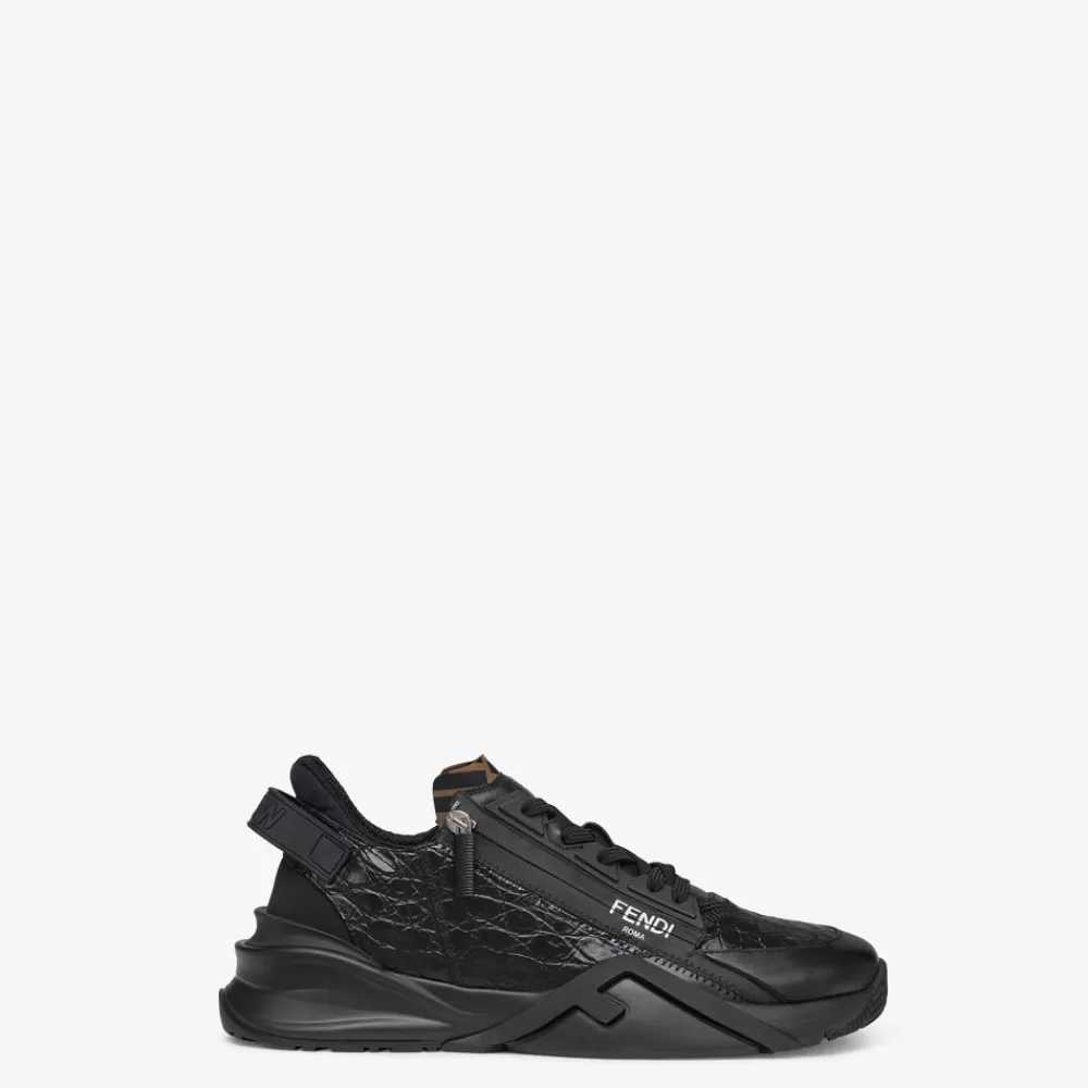 Sneakers>Fendi Low Top In Caimano Nero
