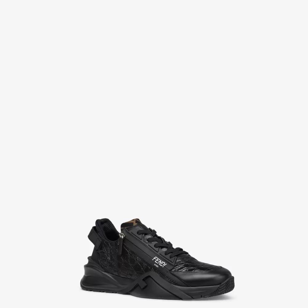 Sneakers>Fendi Low Top In Caimano Nero