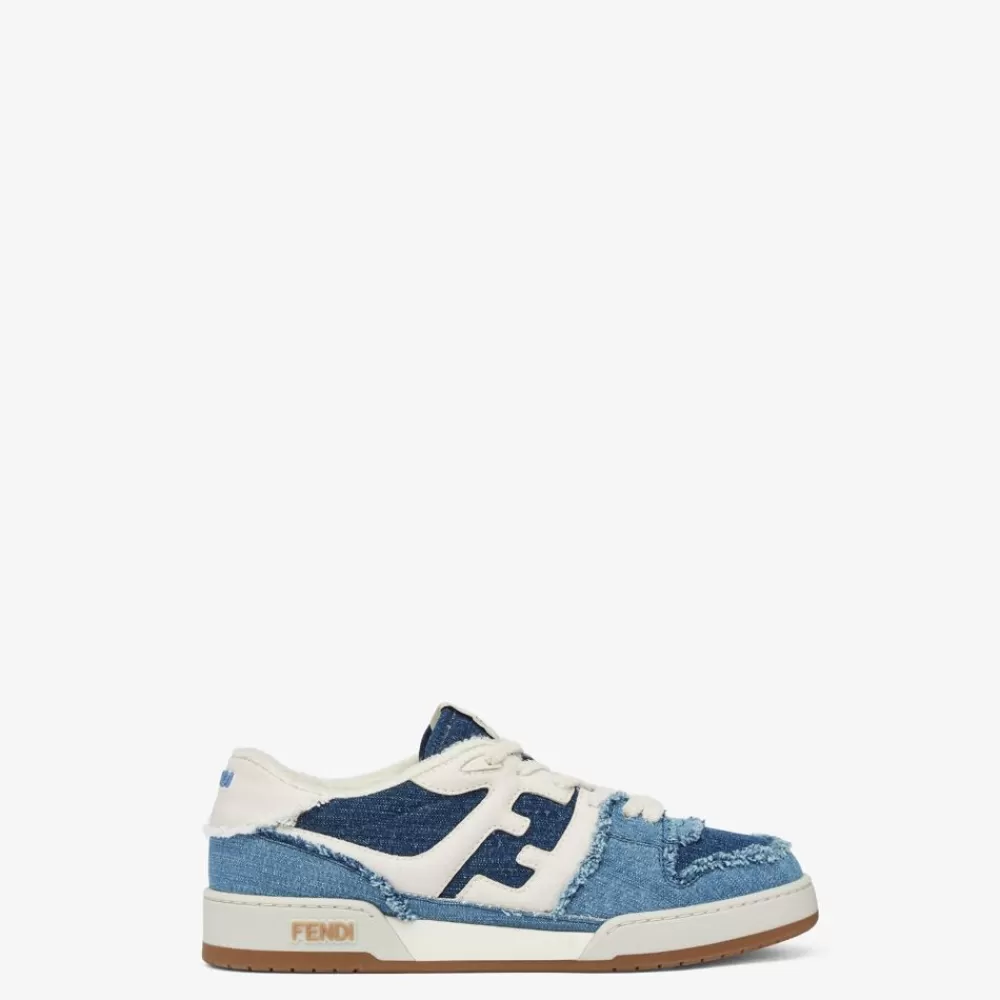 Sneakers>Fendi Low Top In Denim Blu
