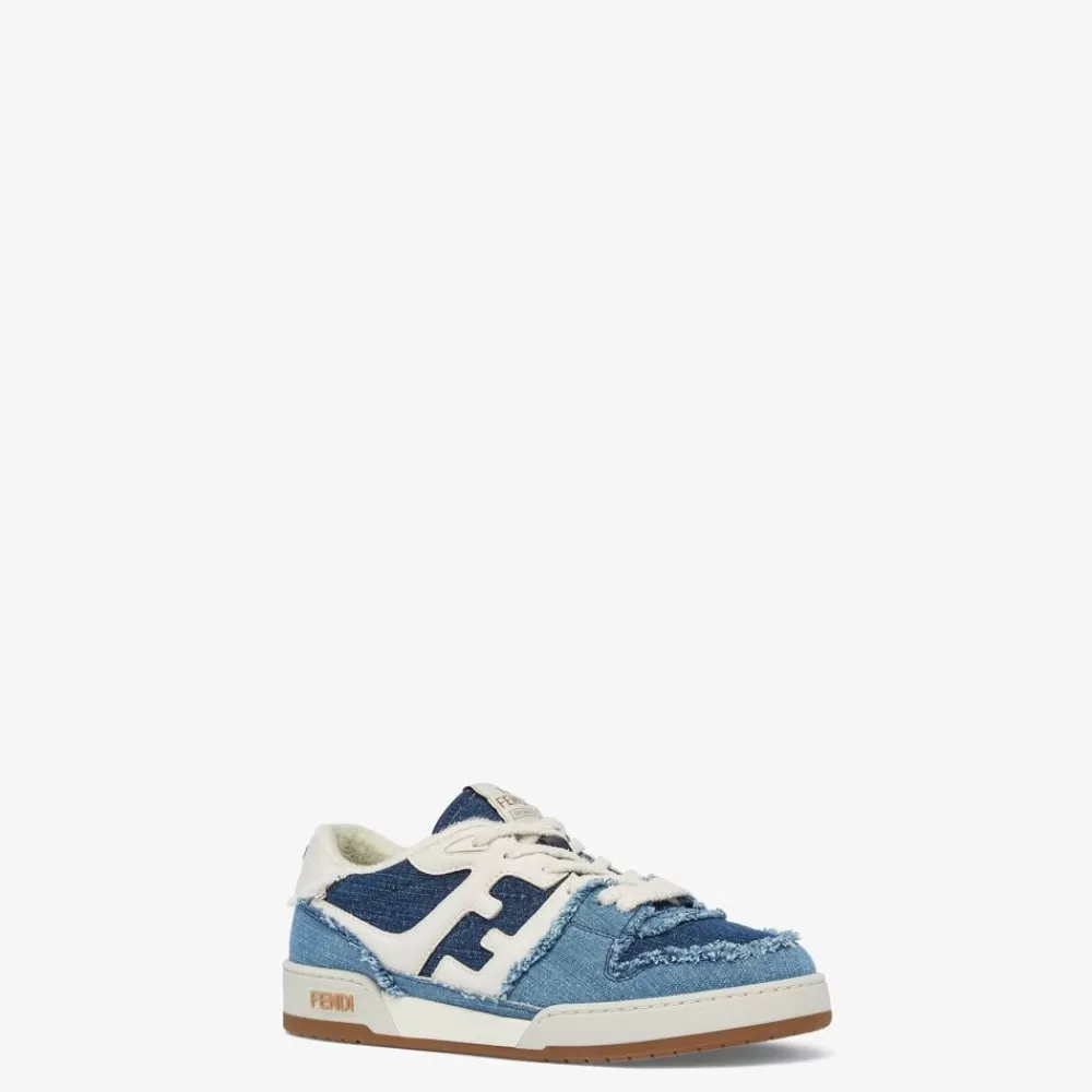 Sneakers>Fendi Low Top In Denim Blu