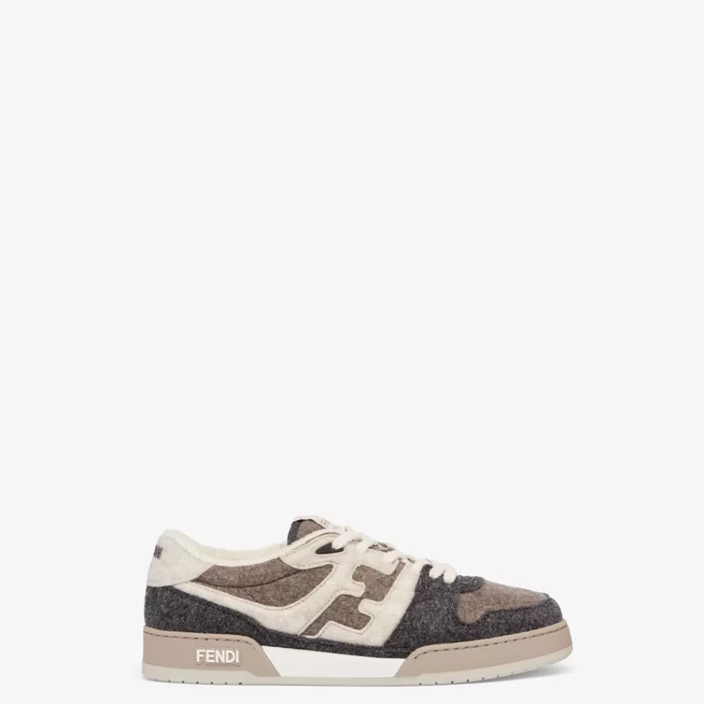 Sneakers>Fendi Low Top In Feltro Grigio