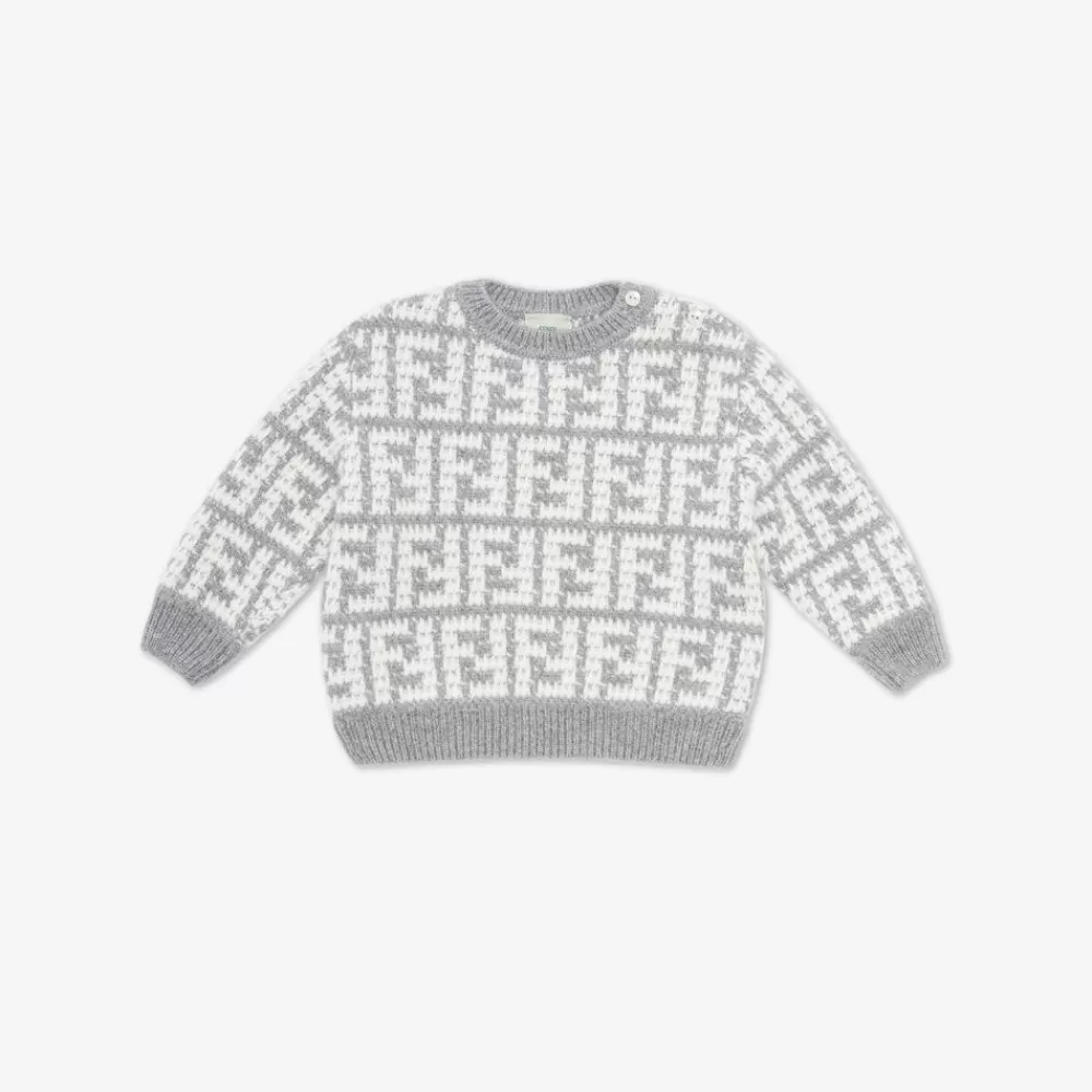 Bambina>Fendi Maglia Baby Di Ciniglia Con Logo