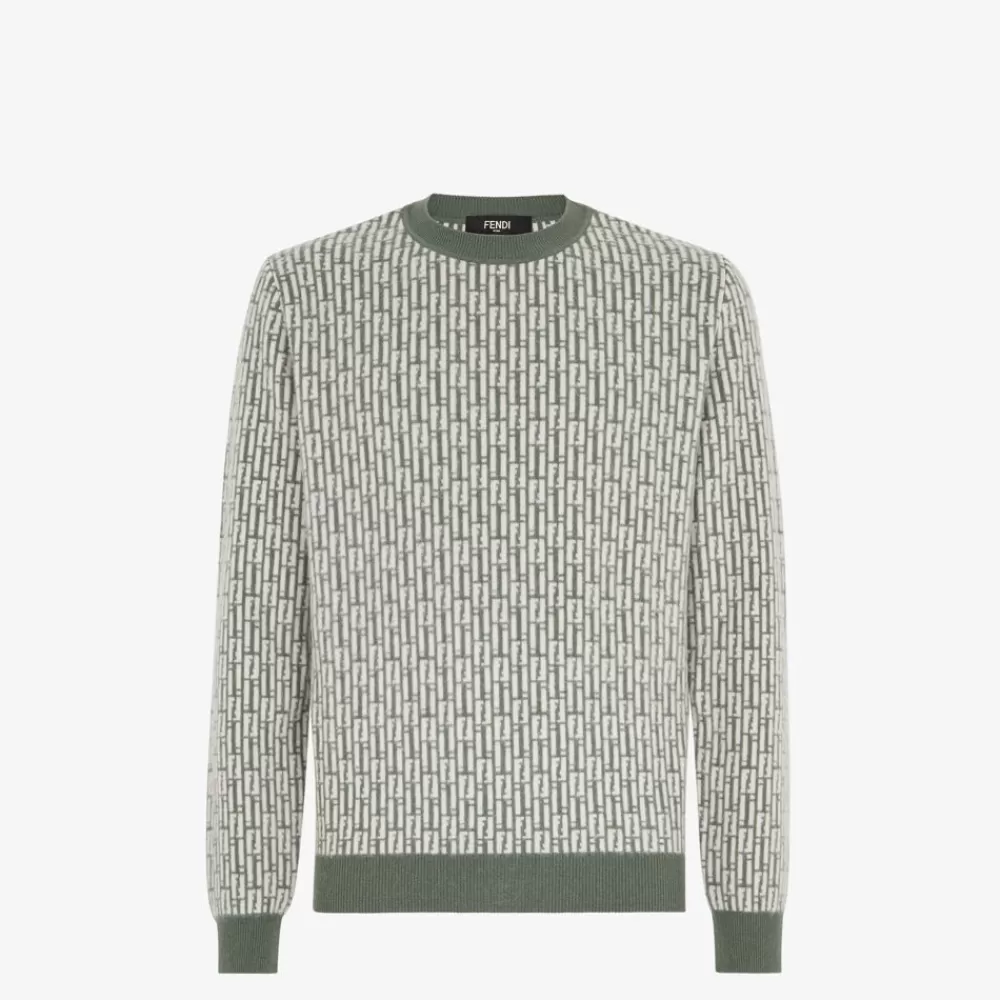 Maglieria>Fendi Maglia In Cashmere Verde