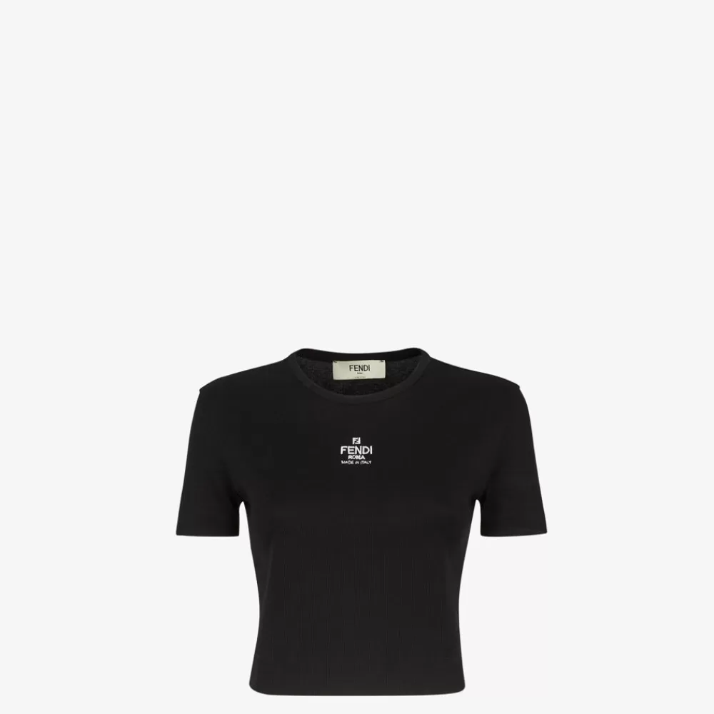 Activewear>Fendi Maglia In Cotone Nero