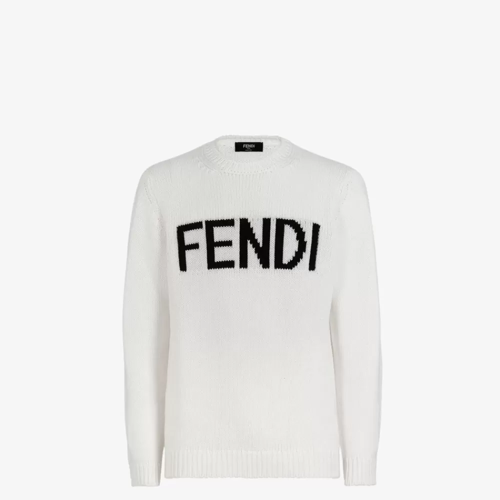 Maglieria>Fendi Maglia In Lana Bianca
