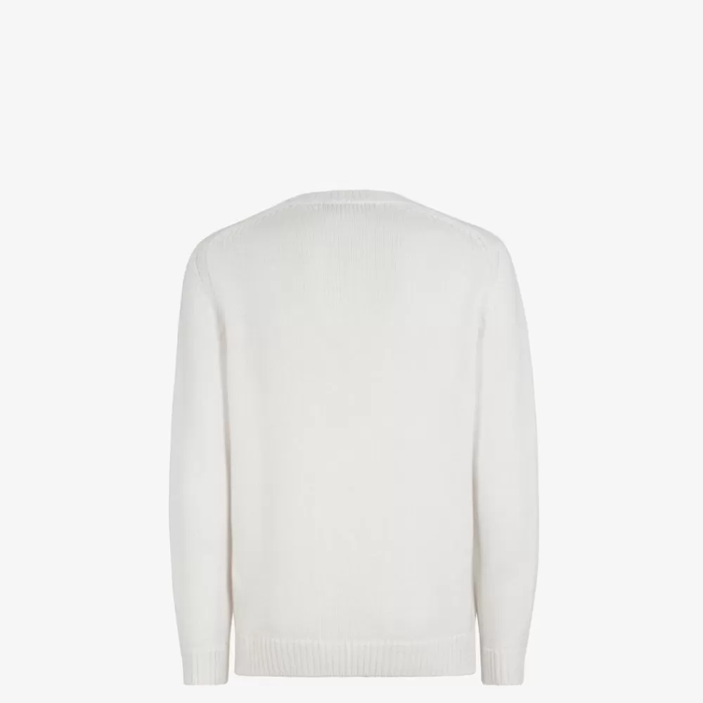 Maglieria>Fendi Maglia In Lana Bianca