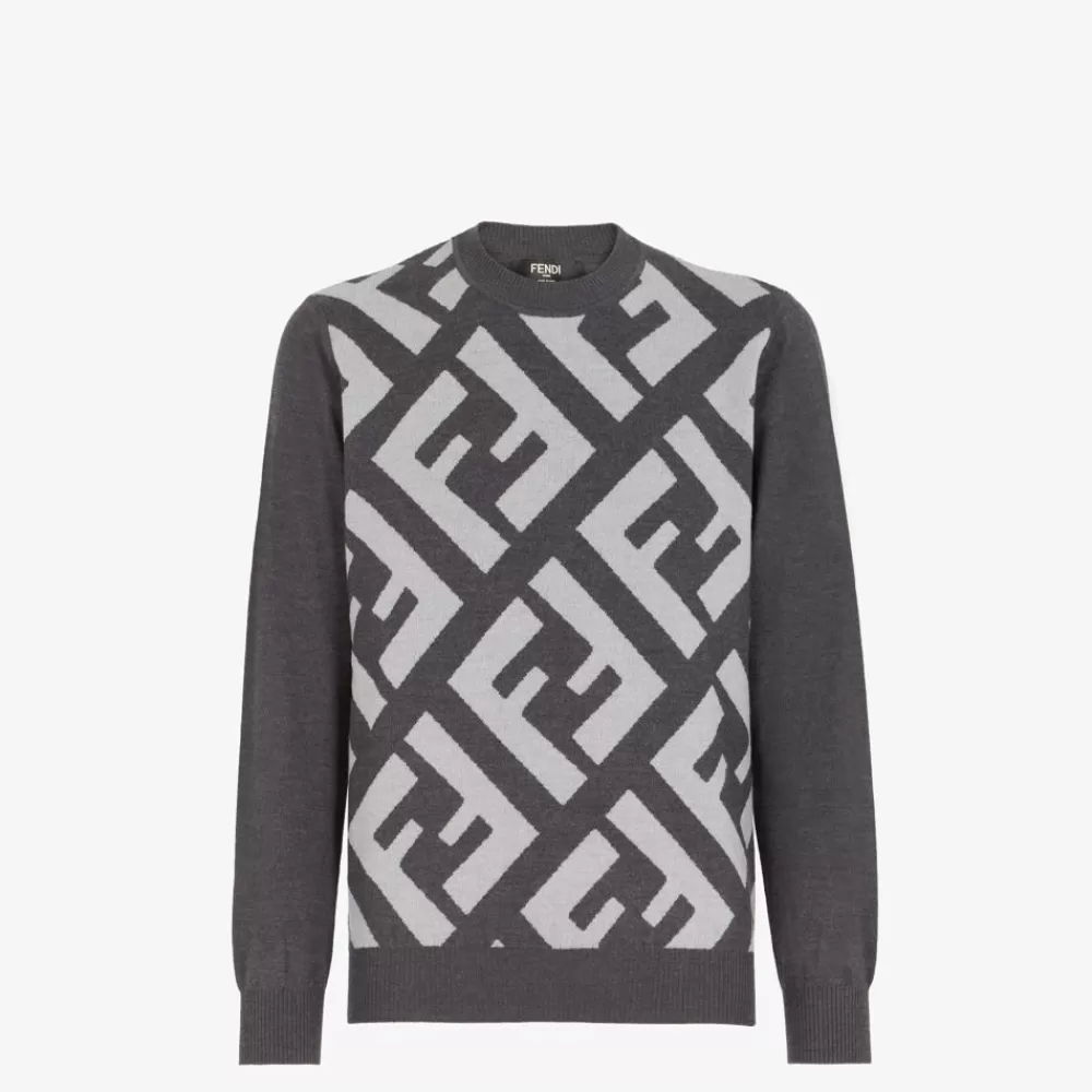 Maglieria>Fendi Maglia In Lana Grigia