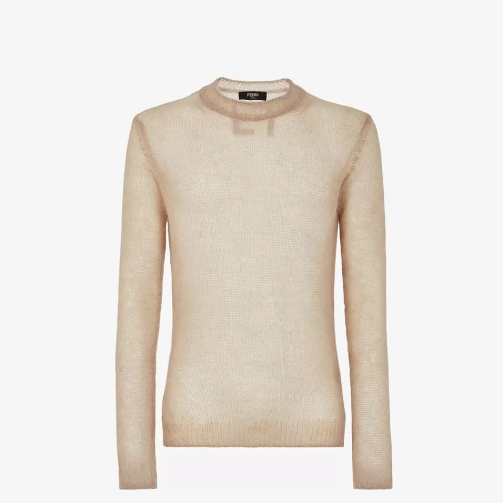 Maglieria>Fendi Maglia In Mohair Beige