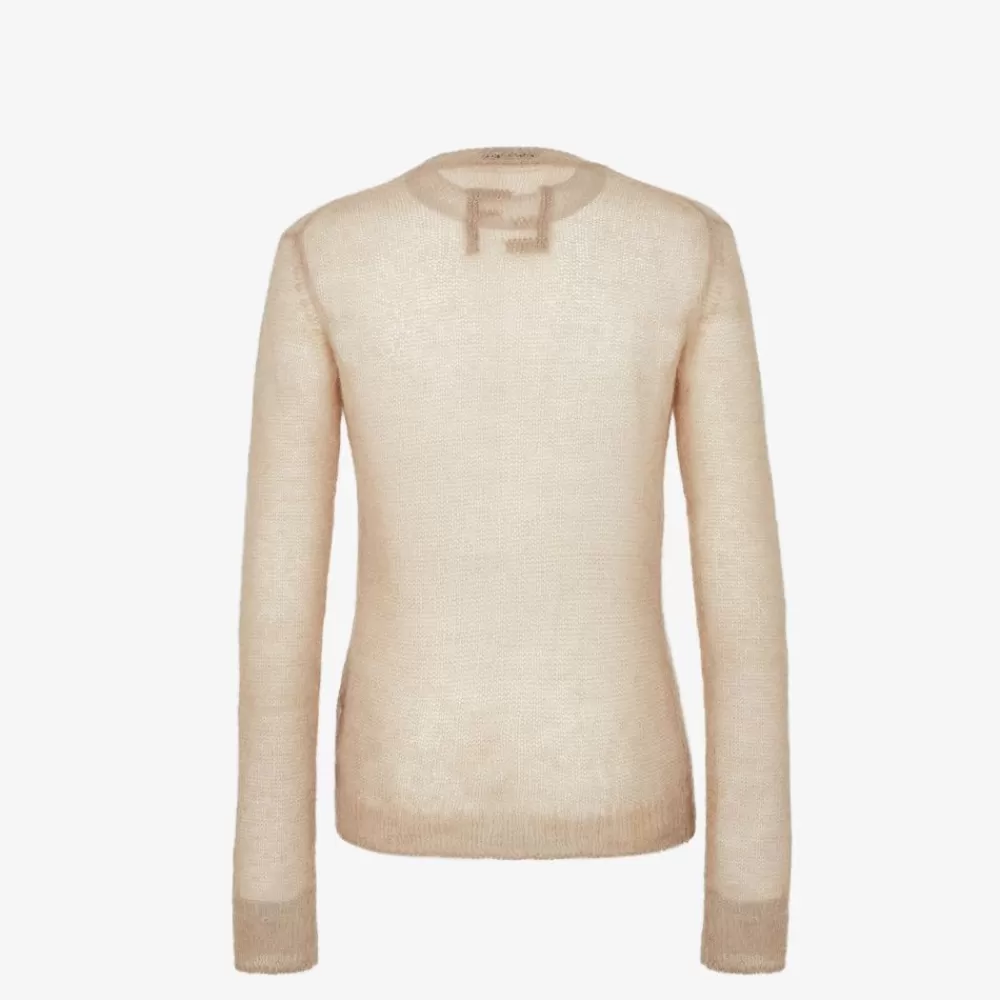 Maglieria>Fendi Maglia In Mohair Beige