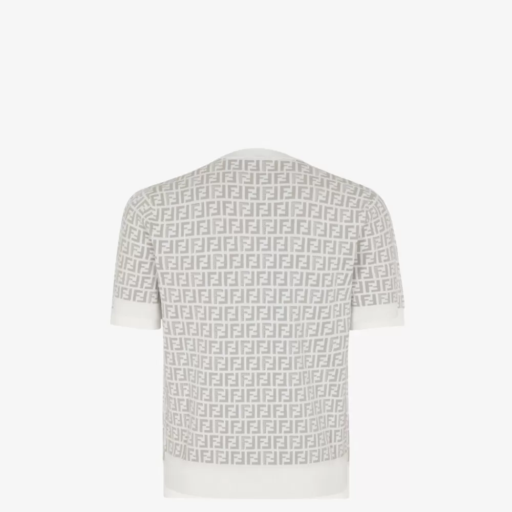 Top E Camicie>Fendi Maglia In Tessuto Bianco