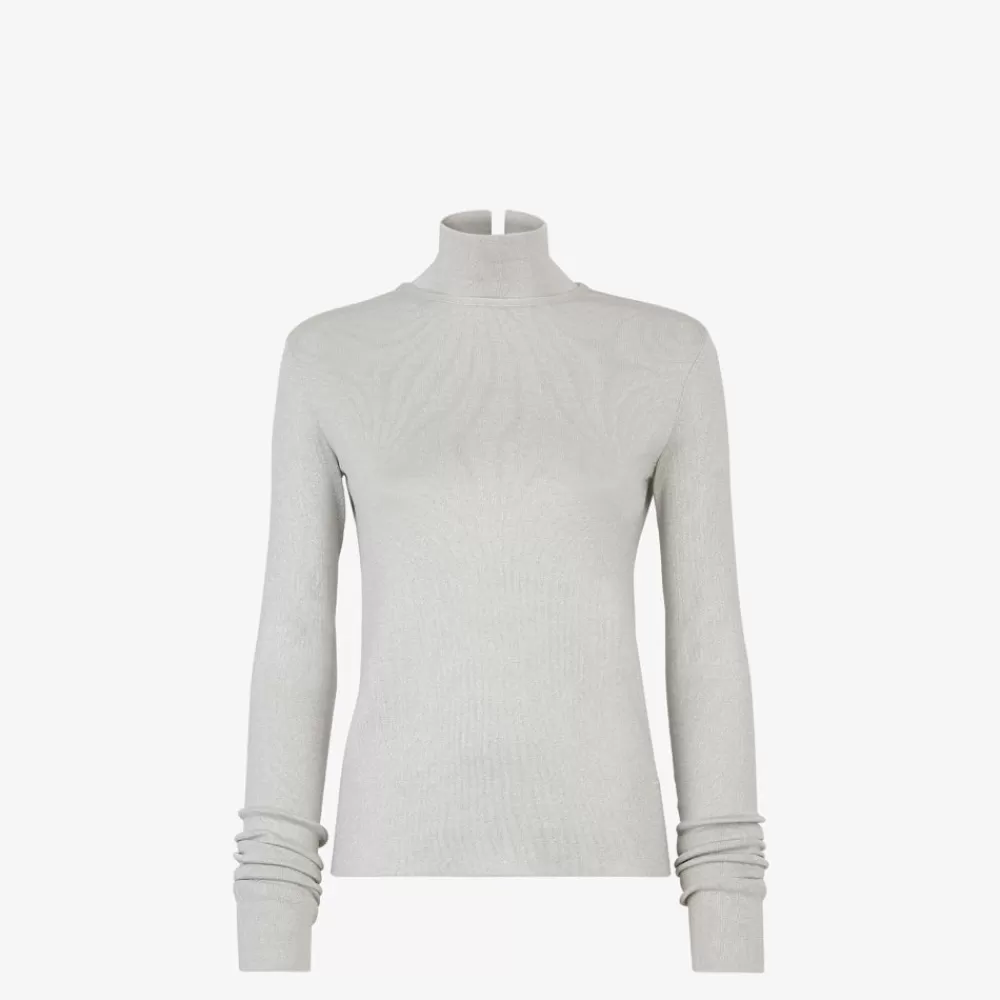 Top E Camicie>Fendi Maglia In Viscosa Color Argento