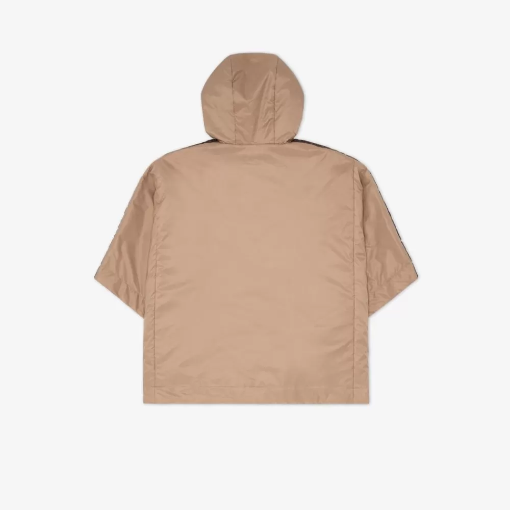 Abbigliamento>Fendi Mantella Junior Reversible In Nylon Beige E Logo Ff All-Over