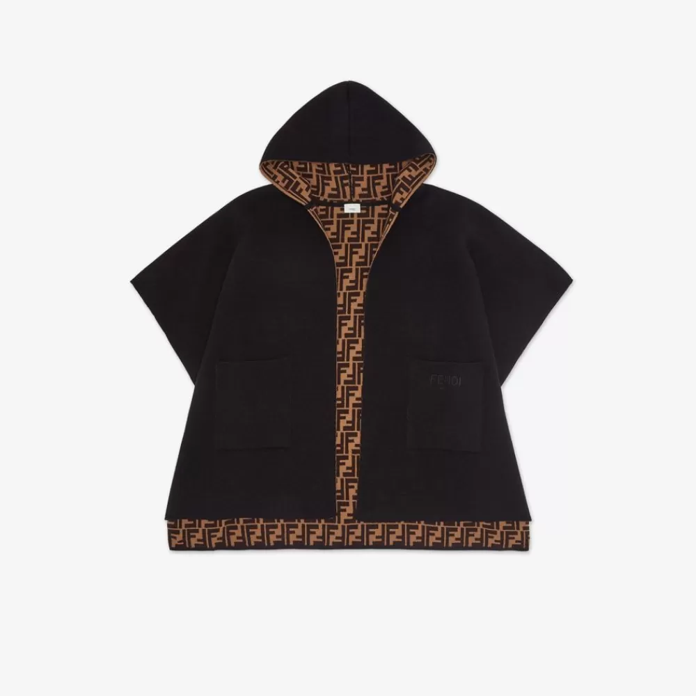 Accessori E Borse>Fendi Mantella Reversibile Nera E Logo