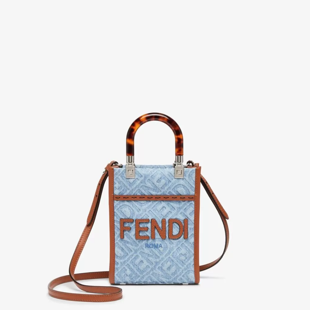 Borse Mini>Fendi Mini Borsa In Denim Azzurro