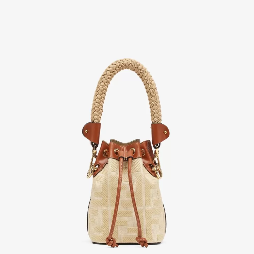 Borse Mini>Fendi Mini Borsa In Paglia Naturale Con Ricamo Ff