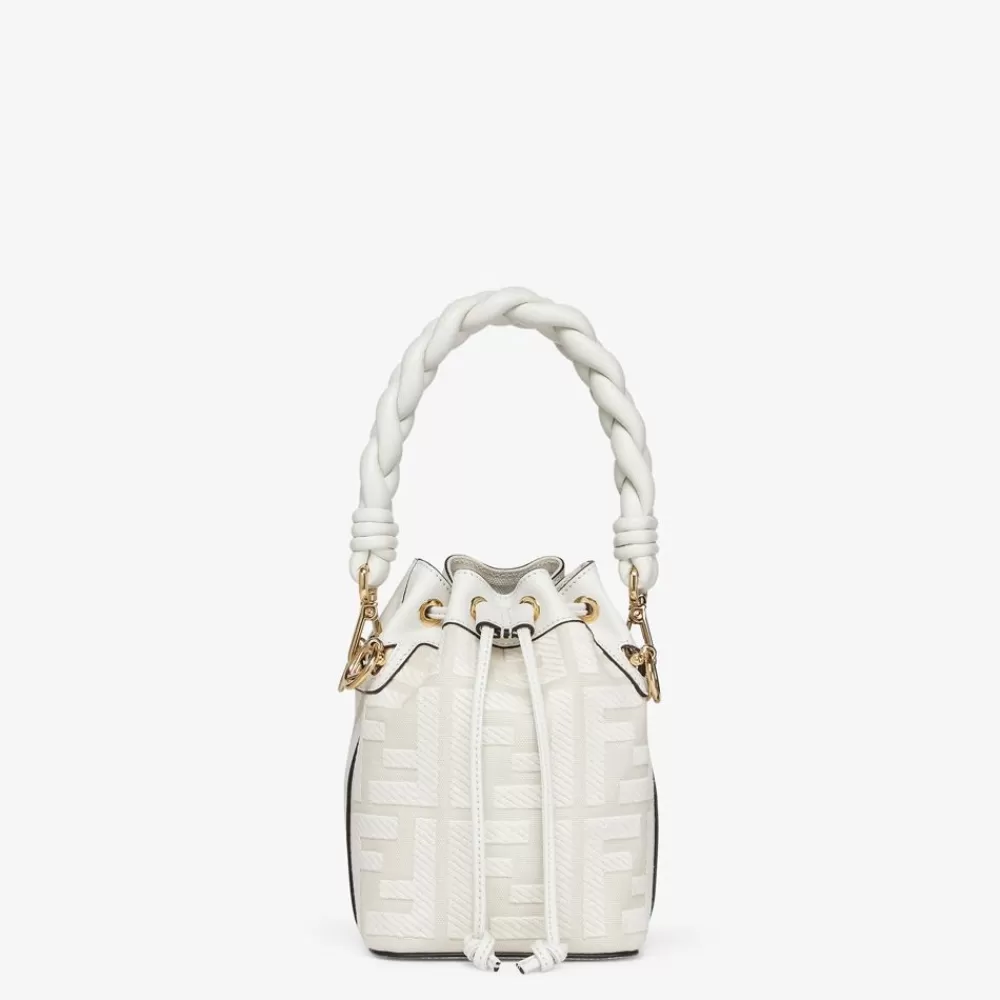 Borse Mini>Fendi Minibag In Canvas Ff Bianca